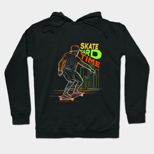 Skateboard Art Design quotes skate board time Hoodie